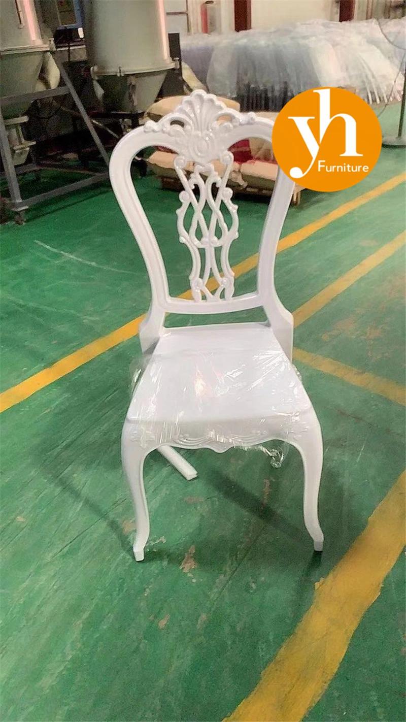 Hot Sale Dining Room Royal Black Plastic Acrylic Resin PC Event Wedding Chair