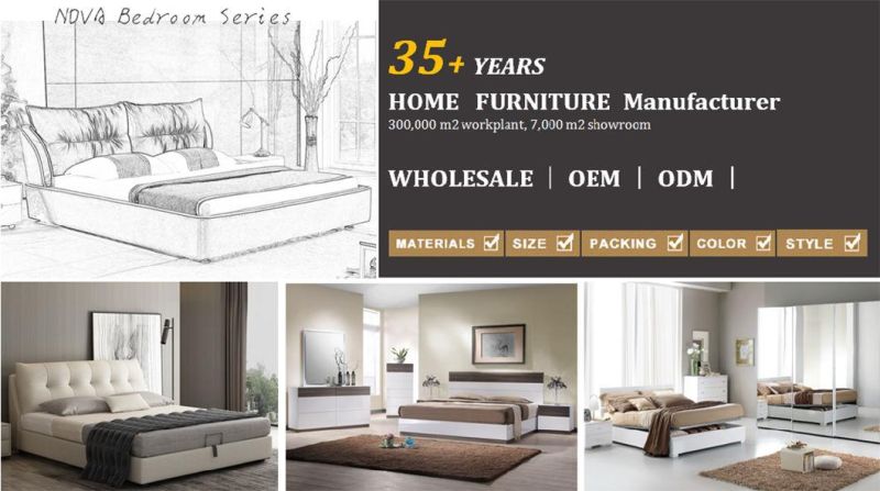 Nova Apartment Bedroom Beds Furniture Set Light Luxury Upholstered Double Bed for Modern