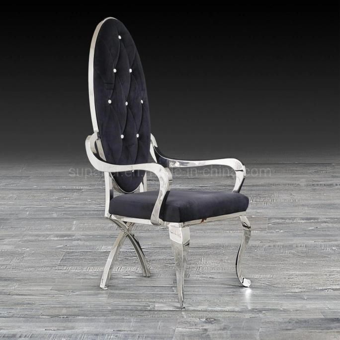 Wholesale American Style Silver Metal Frame Leather Dining Chair
