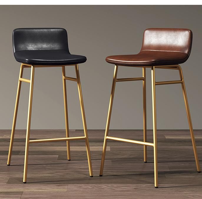 Modern Restaurant Furniture High Stool Metal Leather Dining Bar Chairs