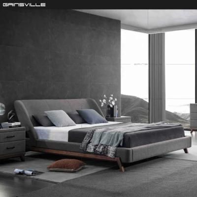 Modern Bedroom Home Furniture King Size Bed Double Bed with Solid Walnut Veneer Wooden Legs Gc1713