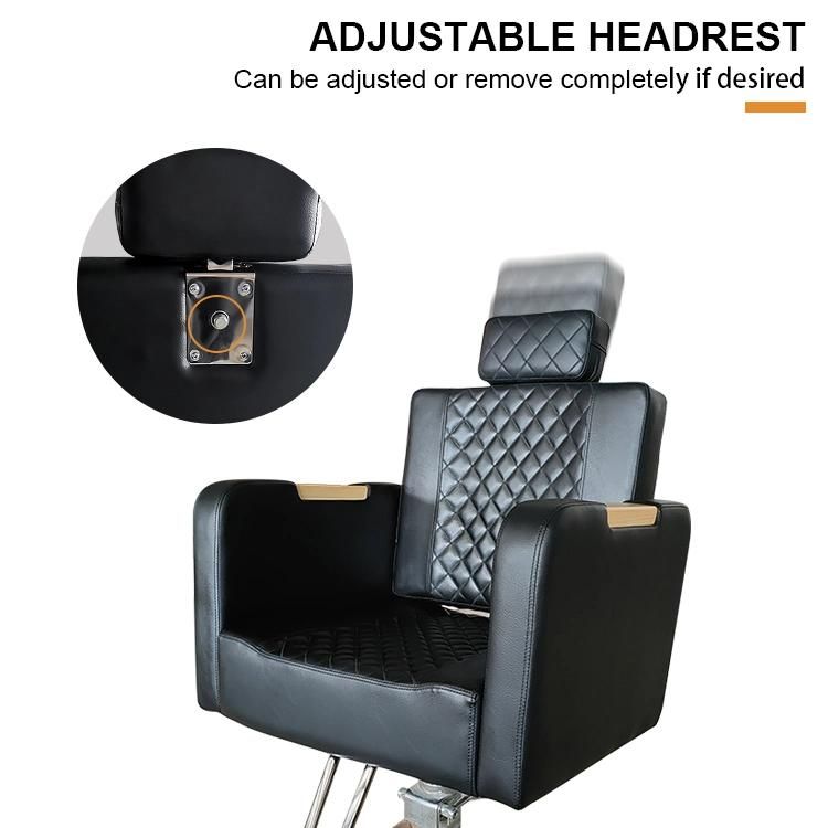 Hl-1186 Salon Barber Chair for Man or Woman with Stainless Steel Armrest and Aluminum Pedal