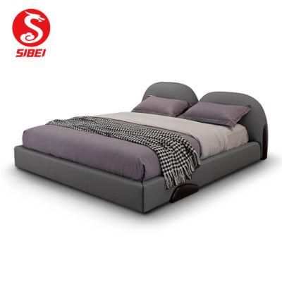 Luxury Upholstered Leather Bed Hotel Bedroom Sets Queen King Size Bed Room Furniture Modern Home Wood Frame Bed