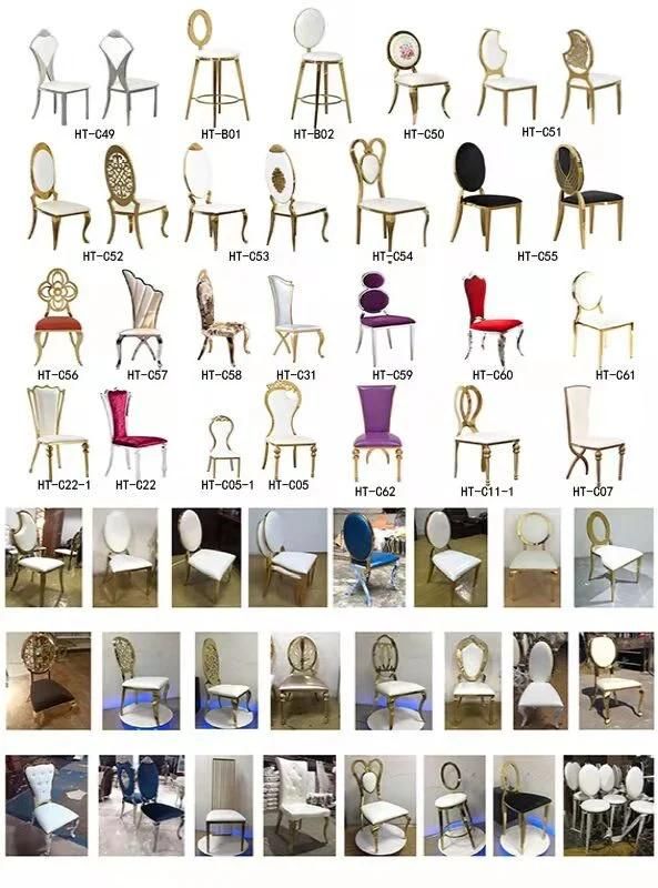 Gold Finished Back Flower Luxury Wedding Chair Modern Golden Back Dining Chair