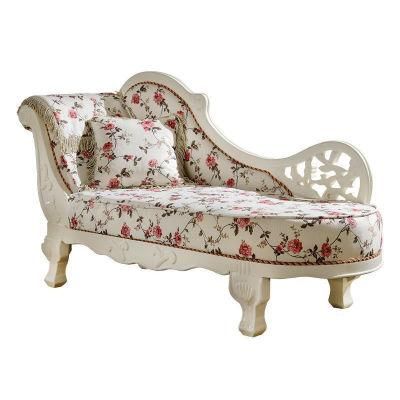 Home Furniture Factory Wholesale Wood Carved Classic Chaise Lounge in Optional Lounge Sofa Color