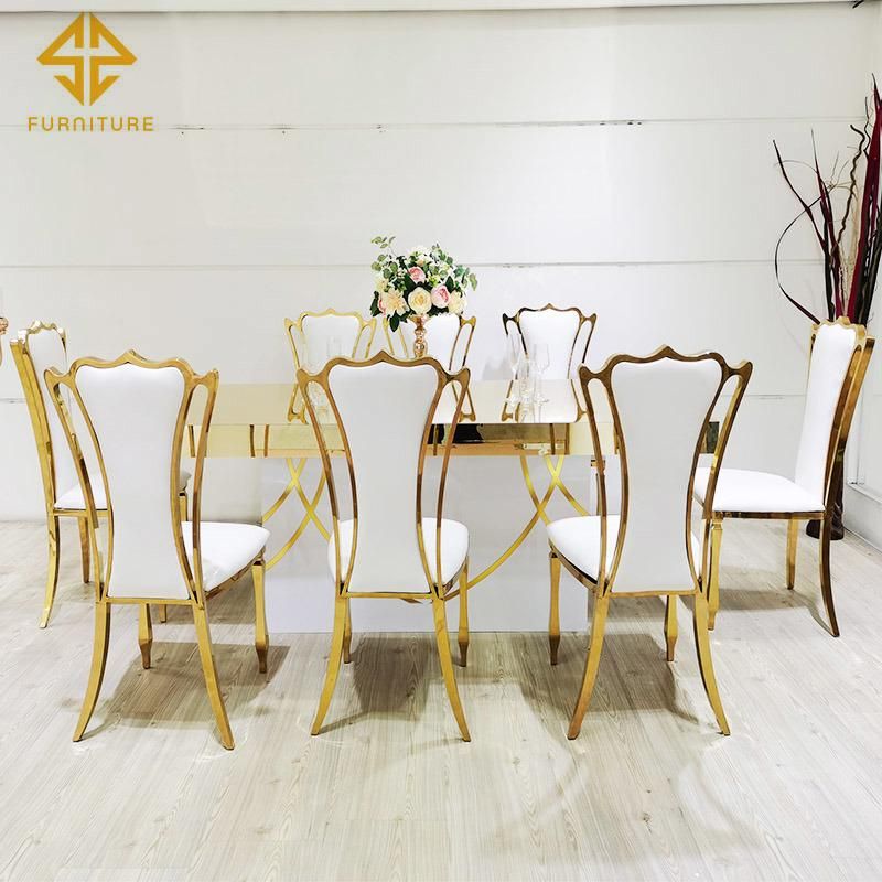 Modern Leather Upholstered Stainless Steel High Quality Design Dining Chair