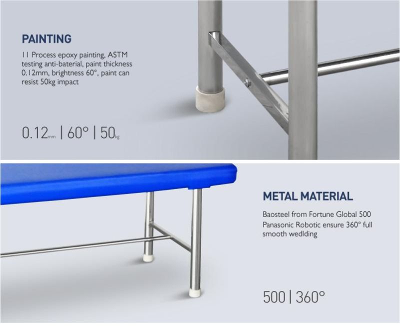 X08-1 Cheap Hospital Steel Exam Bed Table for Patient