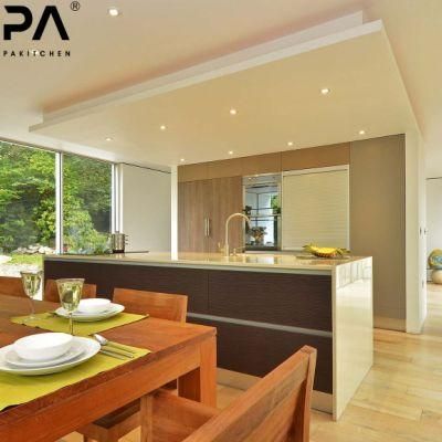PA Kitchen Prefab Contemporary Popular Design Customized Melamine Kitchen Furniture with Standard Cabinet Kitchen Island