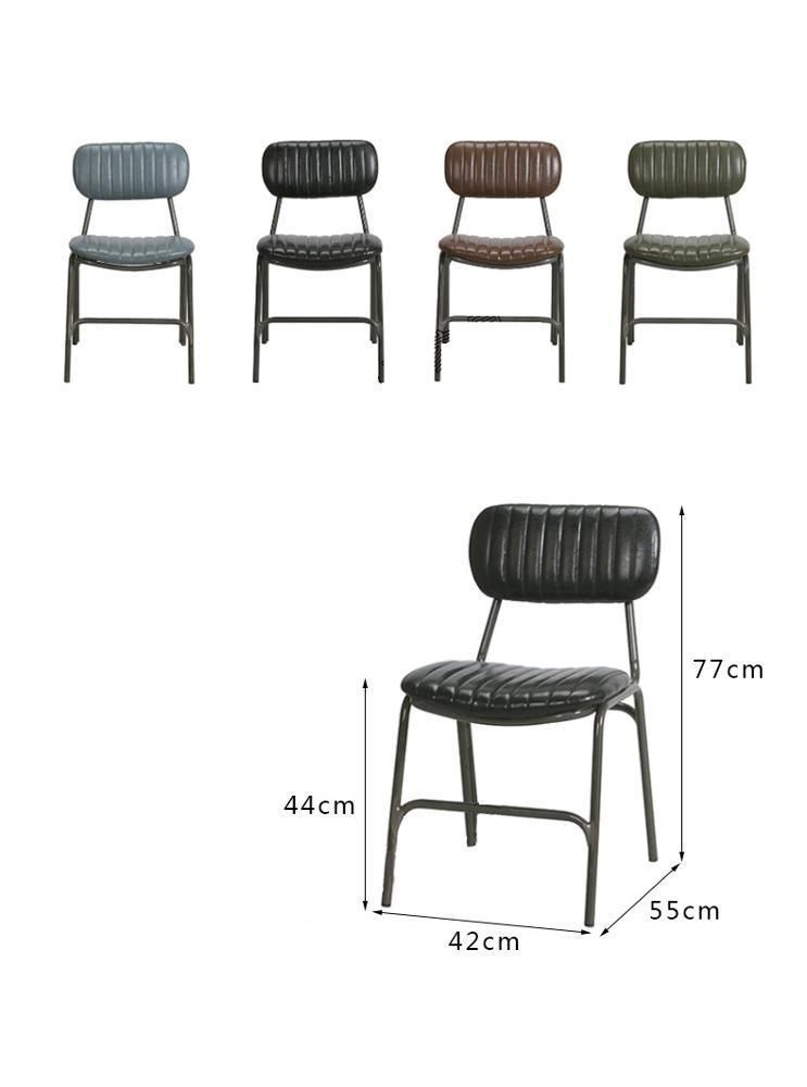 Popular Home Restaurant Bar Furniture Metal Frame PU Leather Seat and Back Dining Chair for Cafe