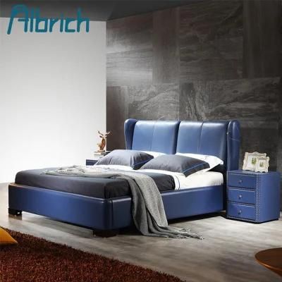 Latest Design Faux Leather Upholstered Bed with LED for Bedroom Furniture