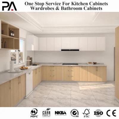 PA 2022 New Design HPL Qatar Complete Smart Fitted Kitchen Modern L-Shaped Wooden Kitchen Furniture
