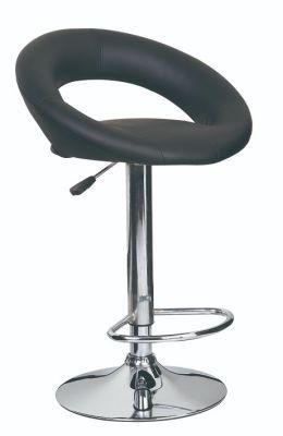 Black PU Chrome Base Bar Stool