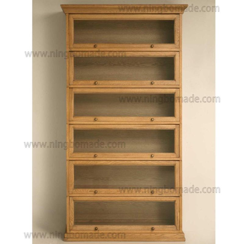 Classic French Casement Furniture Light Natural Oak Overhead Doors Display Cabinet