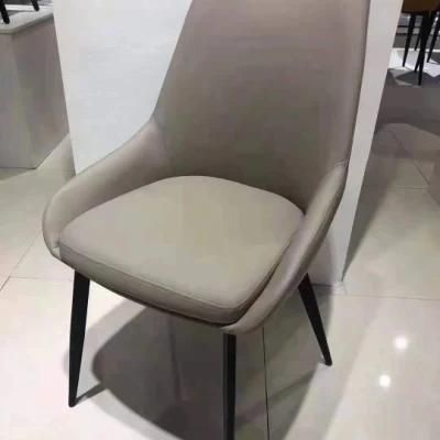 High Quality Artistic Italian Modern Leather Upholstered Dining Chair