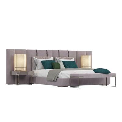 OEM ODM Modern Luxury Upholstered Double King Queen Size Bed Leisure Wood Bedroom Furniture