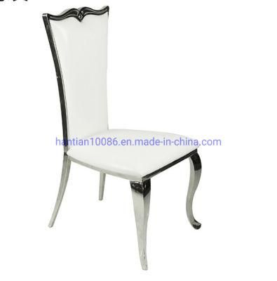 Cheaper Stainless Steel Chair High Back Customized Flannel Fabric Dining Chair