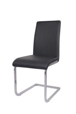 Hot Salehome Office Furniture Chromed Square Tubing Leg PU Leather Guest Dining Chair