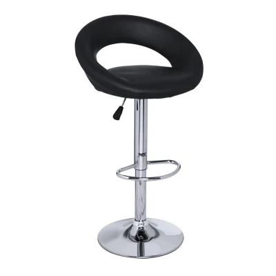 Breakfast Kitchen Adjustable Swivel Height PU Leather Bar Stool with Elegant Footrest Bar Chair