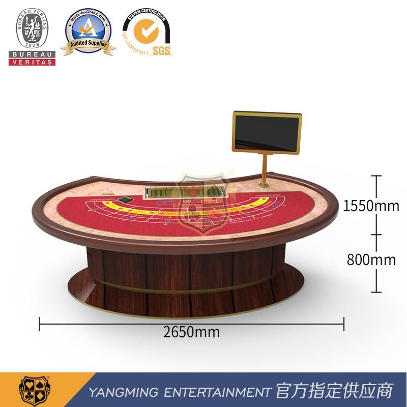 International Gambling Competition Standard Goose Egg-Shaped Upgrade Texas Baccarat Poker Game Table Ym-Ba11