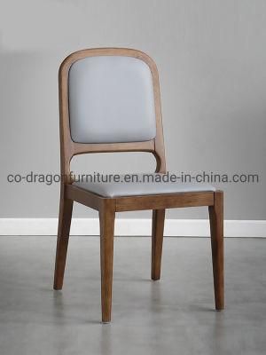 Wood Furniture Simple Dining Chair Set with Leather Software