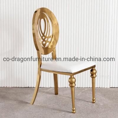 Home Furniture Wedding Furniture Gold Stainless Steel Leather Dining Chair