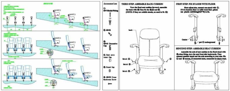Auditorium Seat Folding Commercial Theater Chair (M)