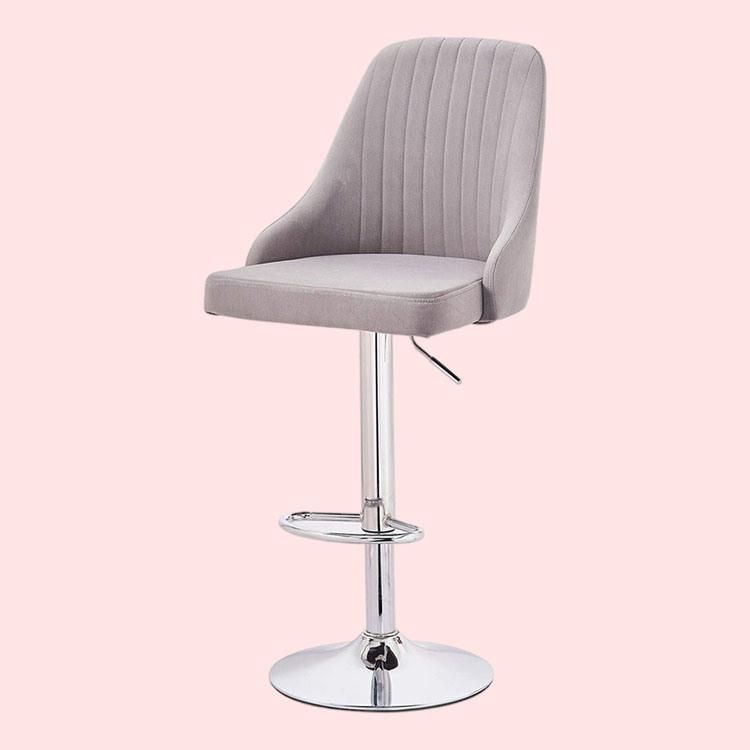 Hot Sale Nordic Modern Leather Fabric High Bar Furniture Stools Bar Chairs Without Armrest