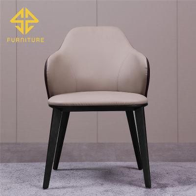 Modern Luxury Solid Wood Furniture Leather Dining Room Chair