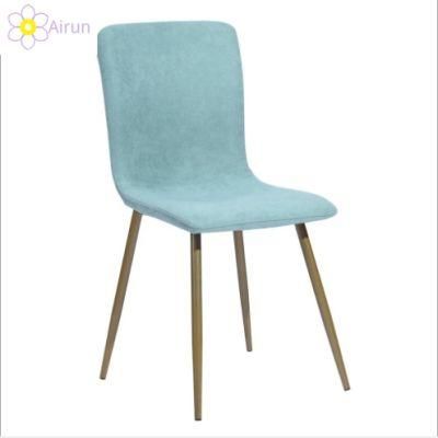 Hot Sale Cheap Price Home Furniture Metal Legs Gray Fabric Velvet Dining Room Chair