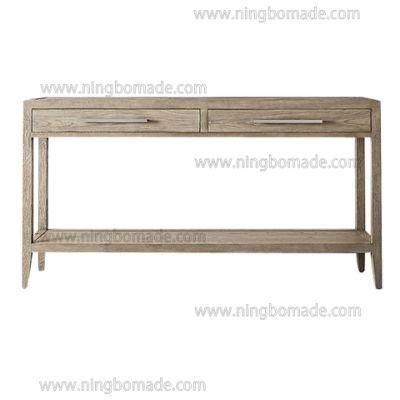 Antique French Eco-Friendly Trend Furniture Brushed Grey American Ash Console Table