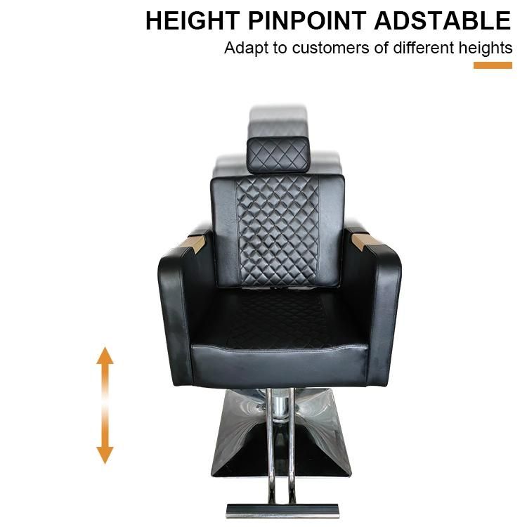 Hl-1186 Salon Barber Chair for Man or Woman with Stainless Steel Armrest and Aluminum Pedal