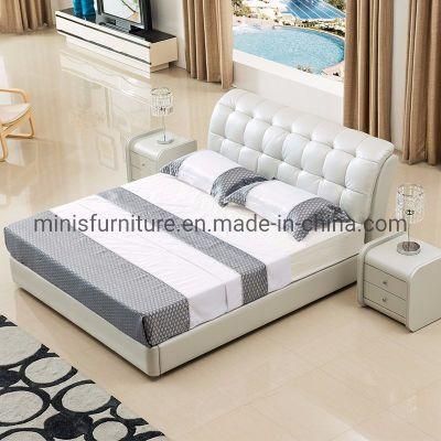 (MN-HB15) Bestselling Modern Home Furniture White Leather Bed