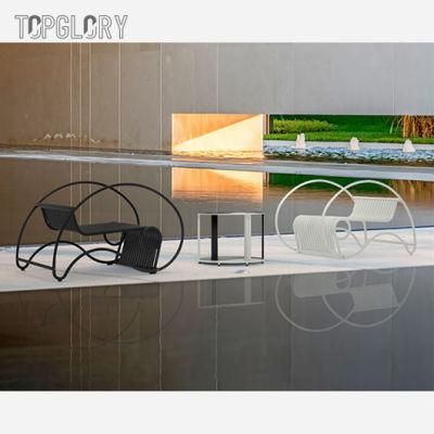 Outdoor Modern Home Furniture Patio Garden Aluminium Frame Polyester Cloth Leisure Table and Chairs