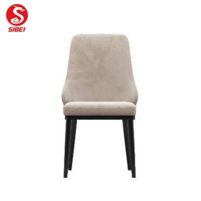 Home Furniture Nordic Style Velvet Fabric Metal Dining Room Chair