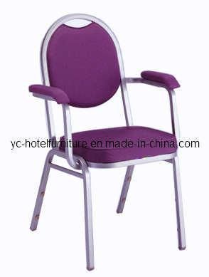 Stackable Metal Armrest Hotel Dining Chair (YC-L10)