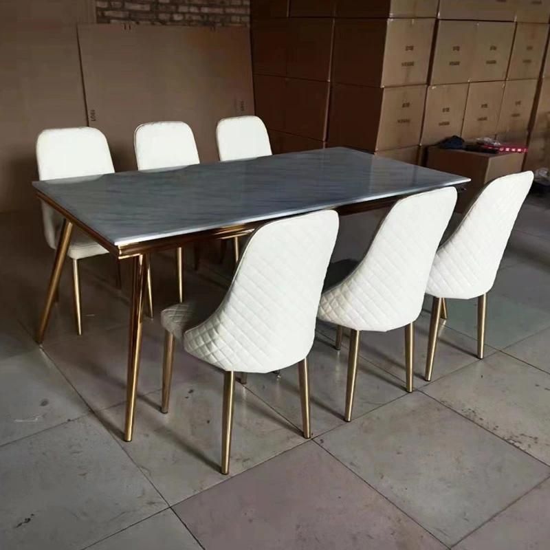 Modern Synthetic Leather Metal Dining Room Chair