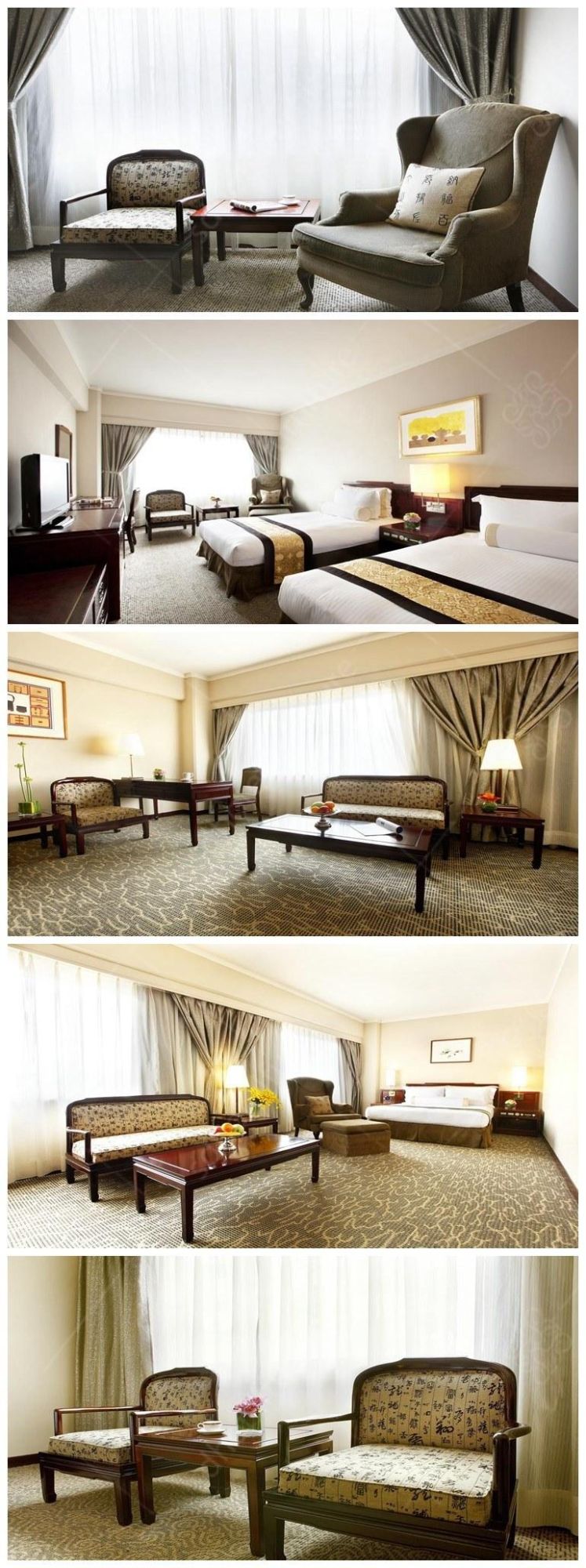 Luxury Royal Nordic Simple Fabric Inn Hotel Bedroom Furniture SD-1093