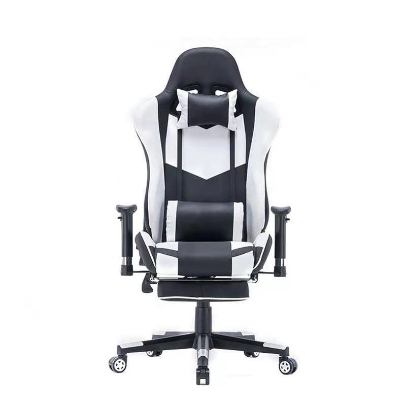 Modern Design Ergonomics Black Office Furniture Gaming Rotating Leather Chair with Footrest