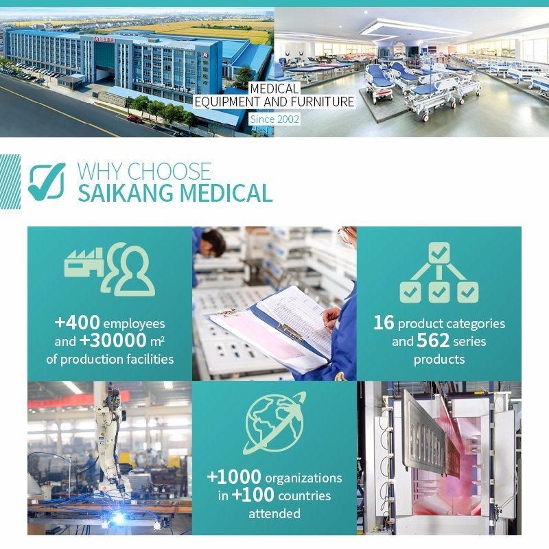 Skb038-4 Saikang Wholesale Hospital Clinic Folding Medical Emergency Ambulance Patient Transport Trolley