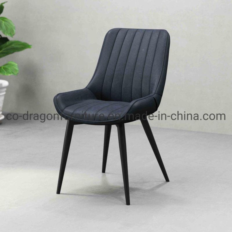 Fashion Design Home Furniture Leather Dining Chairs with Metal Legs