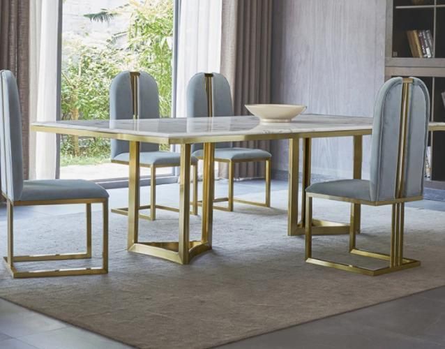 Modern Style Home Dining Room Furniture Table Sets Marble Top Dining Table