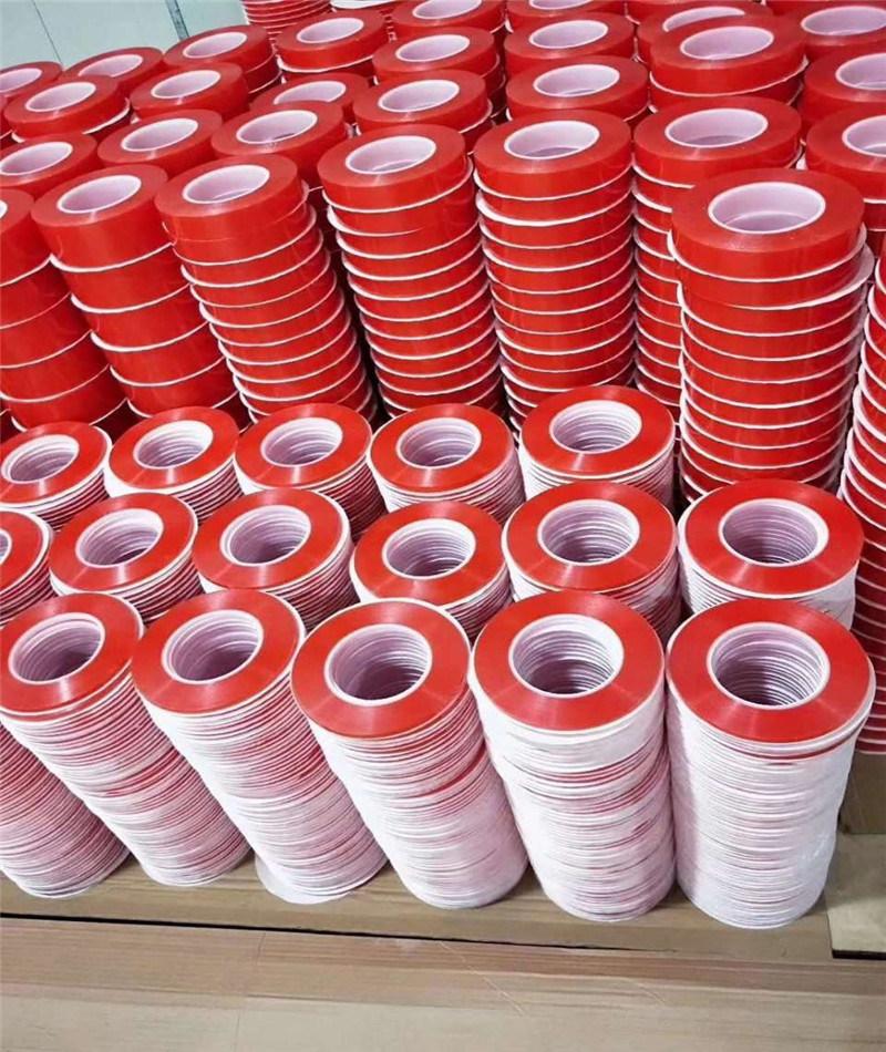 Factory Direct Sell 12mm*50m Double Sided Ployester Tape with Red Film