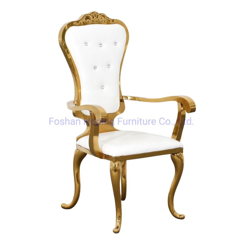 Modern Classic Flower Decors Wholesale Royal New Design Love Shaped King Throne Chair for Wedding Dining Chairs Cream-Colored Dining Room Table and Chairs