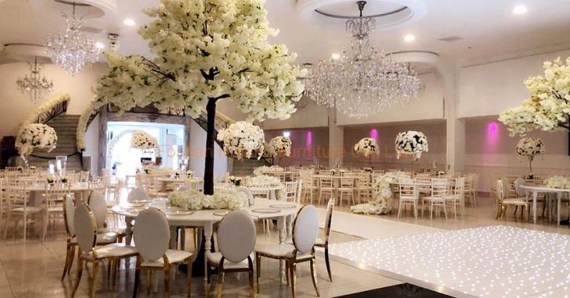 Modern Decor Star Banquet Hotel Furniture Luxury Round Back Stainless Steel Dining Wedding Chair
