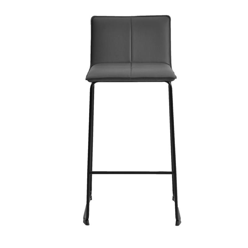 Luxury Upholstered PU Leather Seat Home Bar Black High Legs Tall Bar Chair