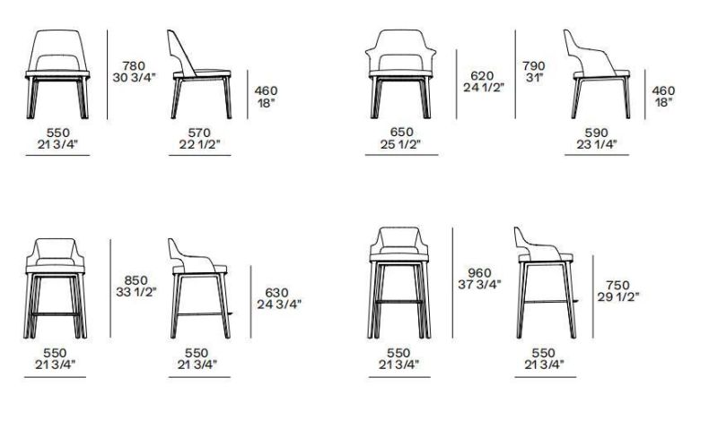 Sophie Lite, Chairs, Solid Wood Base, Latest Italian Design Chair, Home Furniture Set and Hotel Furniture Custom-Made