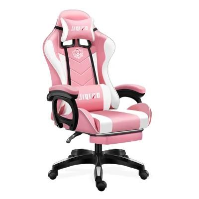 CE Approval Cheap Price Pink Silla Gamer Can Be Customized Massage RGB PU Leather with Speakers and Footrest