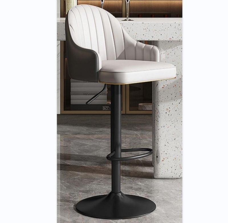 Silver Steel Round Base Bar Chair Leisure Lounge Bar Seat