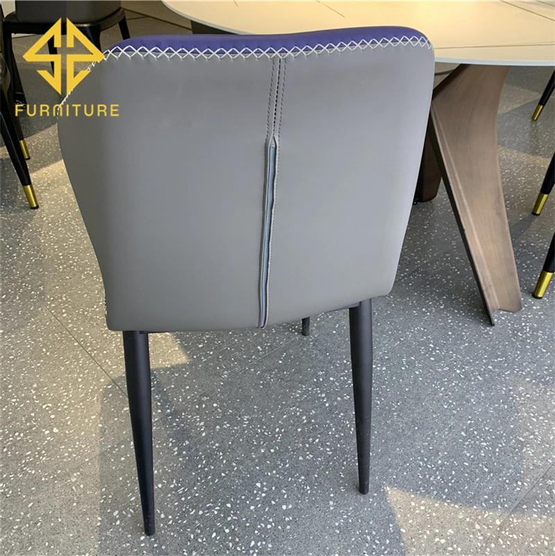 2021 Newest design Restaurant Furniture Blue Leather Dining Chair for Sale
