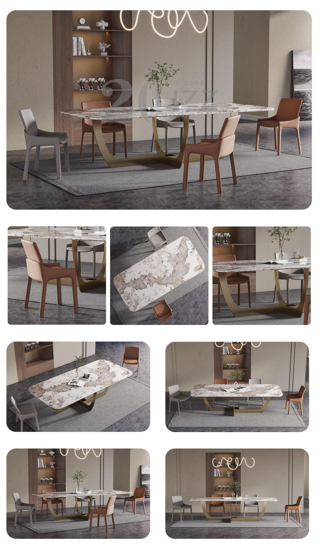 Italian Style Decor Dining Room Home Furniture Set Modern High a Marble Rectangle Dining Table